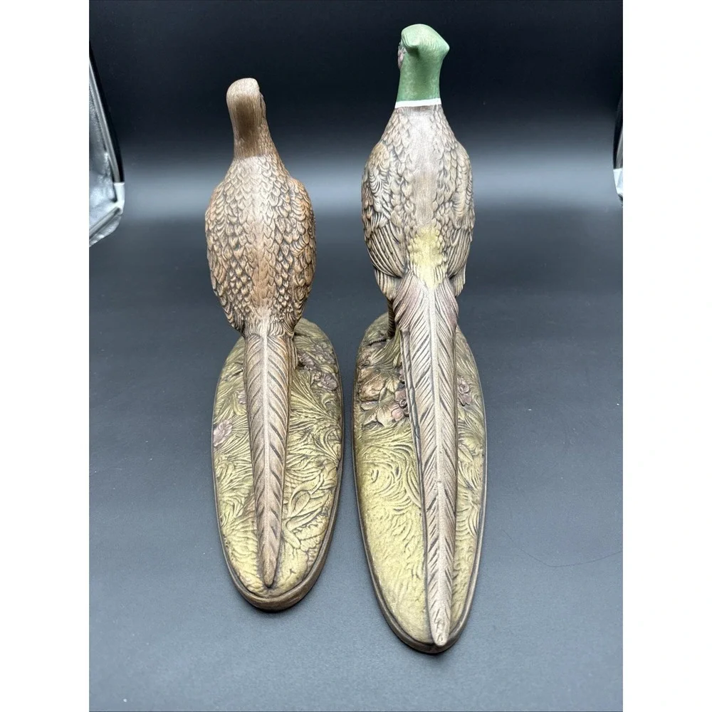 Set‎ Of 2 Male/Female Vtg Holland Mold Ceramic Hand Painted Pheasants